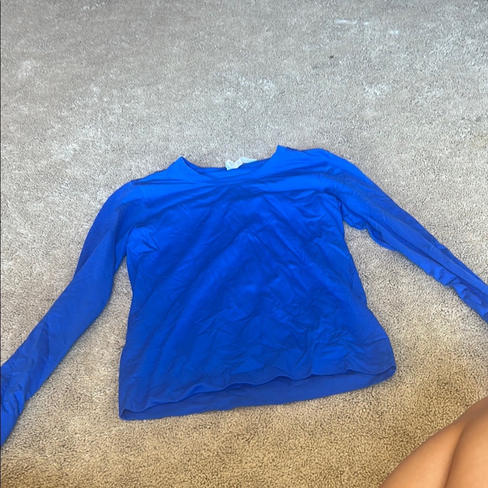 Lululemon Athletica Blue Fitted Long Sleeve T-Shirt